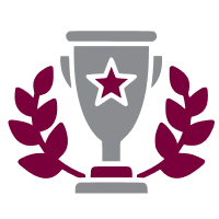 Trophy with star and laurel leaves